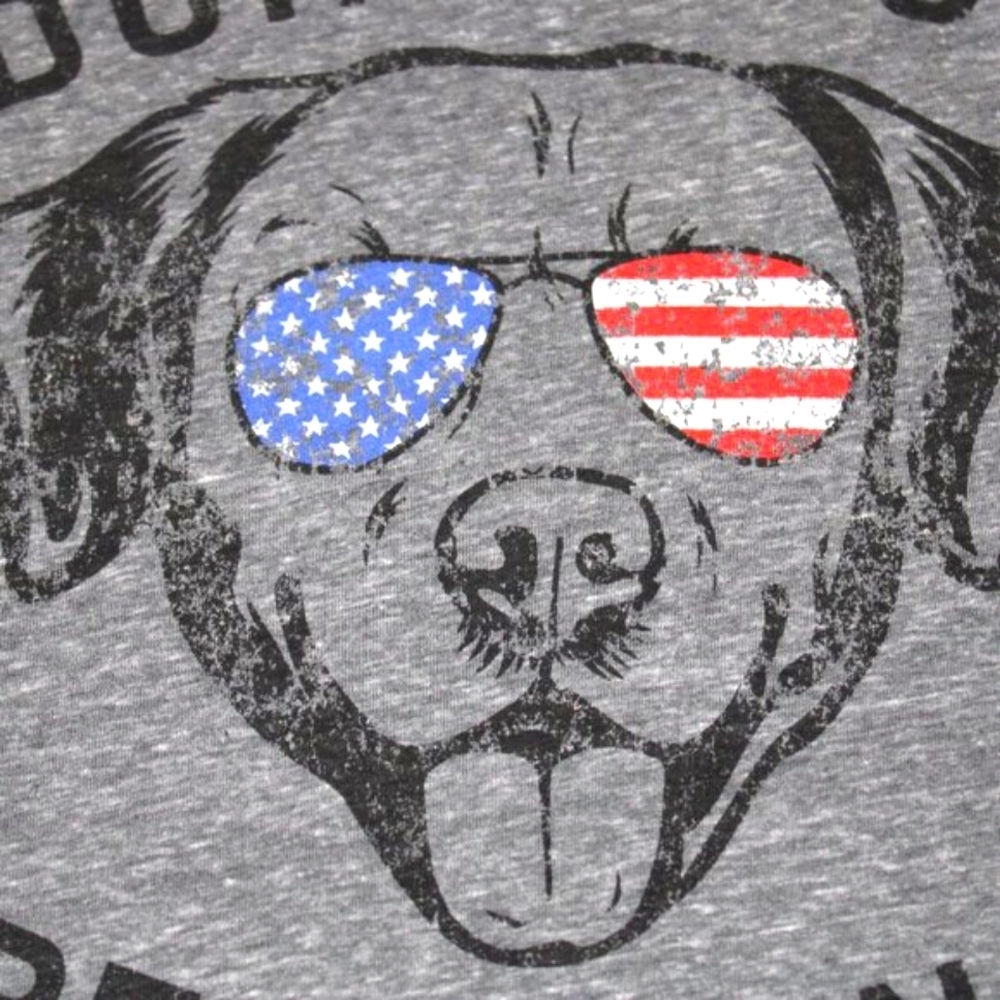 State of Mind Patriotic Dog Graphic T-Shirt - Medium